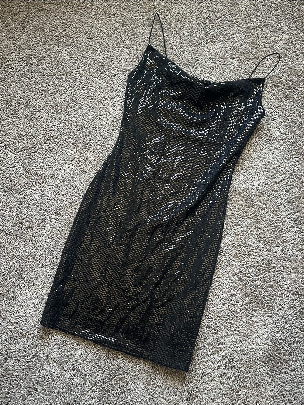 Timing Black Sequin Mini Dress